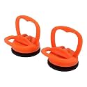 2Pcs Suction Cup Lifter Handheld Lifting Clamps Glass Puller Power Grip Vacuum Tiles Tool Moving Tools for Tile, Granite, Metal(Orange)