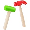 2pcs Toy Hammer Simulation Wooden Hammers Small Plastic Toddler Hammer Portable Kids Maintenance Tools Toys Pretend Fake Mallet Hammers for Boys Girls