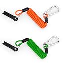 lasuroa 2pcs Trailer Brake Away Cable, 6FT High Rebound Emergency Brake Safety Cables with Pin and Carabiner, Coiled Wire Breakaway Switch for RV Camper Trailer Towing Accessories (Orange, Green)
