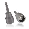 2PCS Trailer Jack Drill Adapter,1/4" Quick Connect RV Leveling Jacks Socket Set Fits 19mm Hex Drive,Strong Magnetic RV Stabilizer Jacks Drill Adapter for Car Camper Trailer RV