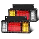 2PCS 40 LED Trailer Tail Light Kit w Iron Net Protection, Turn/Signal/Brake/Reverse/Running Lights, LED Trailer Lights for Isuzu NPR NPR-HD NRR NQR NKR NHR FSR FRR Truck