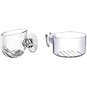 2Pcs Transparent Acrylic Aquatic Plant Cups with Suction - Aquarium Decoration 2 Shapes for Fish Tank Ornament