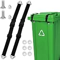 2Pcs Trash Can Lid Lock, Proof Trash Can Lock, , Adjustable Trash Can Lock Rash Can Lock Belt with With Screw Tool and 6 Washers, Garbage Can Locks Trash Can Locks for Animals Raccoons Squirrels