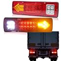 2PCS Truck Tail Light With Reverse,Utility 131 led trailer tail lights Waterproof,12V 24V Universal Rear Stop Lights for Truck RV UTV Camper Van Flatbed (Red)