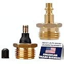 2Pcs Tylove RV Brass Blow Out Plug&amp;Winterized Blow Adapter,Quick Connect Plug to garden hose, RV, Boat,Camper and Travel Trailer, Helps Clear Water Pipes During Winterization (B+ Plug)