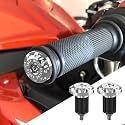 2PCS Universal Motorcycle Bar End Plug, Aluminum Alloy Handlebar Grip End Caps, 7/8" 22mm Moto Grips Ends Replacement for Kawasaki, Suzuki, Yamaha, Ducati