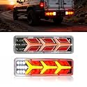 2PCS Utility Truck Tail Light Waterproof, Led Trailer Tail Lights with Turn Signal,12V 24V Universal Rear Trailer Lights for Truck RV UTV Camper Van Flatbed (Direction Indication)