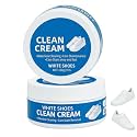 2PCS White Shoe Cleaner Cream with Sponge, Instant Shoe Cleaning Paste, No-Wash Sneaker Cleaner, Stain Remover for Leather Shoes, White Soles, Sports Shoes and Casual Footwear