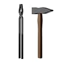2PCS Wolf Jaw Blacksmith Tongs and Hammer Set for Knife Making, High Carbon Steel Forging Tools for Bladesmithing and Metal Forging