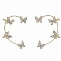 2PCS Women's Clip-On Earrings Hook Without Pierced Rose Flower Ear Bone Clip Ear Clip Butterfly