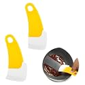 2Pcs Yellow Silicone Pan Cleaning Scraper, Mabor Cleaning Bowl Scraper Dish Scraper for Kitchen Non-stick Plastic Pot Scraper Tool for Pans Pots Cooking Utensils, 1, green,yellow