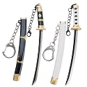 2ps Mini Toy Katana Keychain, Metal Model Sword with Pull Out Best Gift for Anime Lovers Samurai Sword Game Series