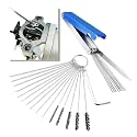 Carburetor Torch Tips Jet Remove Cleaner Made of Stainless Steel, Airbrush Cleaning Kit, 13 Cleaning Set+5 Nylon Brushes+10 Cleaning Needles+1 Throttle Wrench for Motorcycle Welder Carb Cleaner