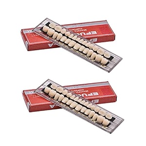 2sets dental acrylic resin denture tooth kit false tooth 23 a2 for halloween horror teeth28 pcsset