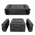 2U Rack Case Shallow 11" Depth, 19" Rackmount Flight Road Travel Case, Waterproof Protective Hard Case with Customized Foam, Wireless Mic System Storage/Amp/Effect/DJ Mixer