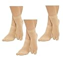 2VRN Womens Ankle Length Thumb Toe Cotton Socks,Combo Pack of 3 Pairs in Skin Color