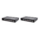 2X 7-Band Car Audio Equalizer, Adjustable 7 Bands EQ Amplifier Graphic Equalizer with CD/AUX Input Select Switch,Black