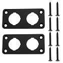 2X Car Double Hole Round Switch Panel Aluminum Alloy 73x35x2.5mm for Car Truck Boat RV with Screws