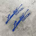 2X Car Styling Vinyl Graphic Decals for Limited Edition Truck Body Auto Rear Front Windshield Window Sticker 160x38mm (Carbon Fiber Blue)