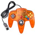 Classic Controller Wired Game Controller Retro Joystick for N64 Console N64 Gamepad(Clear Orange)
