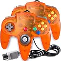 suily Classic Controller Wired Game Controller Retro Joystick for N64 Console N64 Gamepad (2 Pack Orange)