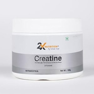 2x nutrition premium creatine monohydrate powder each scoop 3g  improved athletic performance  increased muscle mass  faster recovery 100 pure micronised unflavored 100g pack