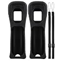 2X Wii Silicone Case Cover with Wrist Strap for Wii Remote Controller (Black)