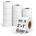 2x1 Direct Thermal Labels, 10 Rolls (10,000) Barcode FNSKU