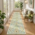 2x10 Floral Runner Rug for Hallway Washable Kitchen Runner Rug