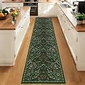 2x10 Floral Runner Rug for Kitchen Washable Hallway Runner Rug