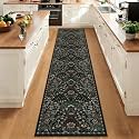 2x10 Floral Runner Rug for Kitchen Washable Hallway Runner Rug