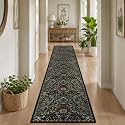 2x12 Floral Runner Rug for Hallway Washable Kitchen Runner Rug