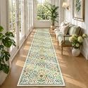 2x12 Floral Runner Rug for Hallway Washable Kitchen Runner Rug