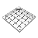 2X2X0.3 ft Manhole Cover Square,304 Invisible Manhole,Sewer Underground Drainage Heavy Duty Flat Lids Stainless Steel Frame Embedded Concrete for Yard Pavement Parking Lot Septic Tank