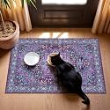 2x3 Purple and Turquoise Blue Vintage Boho Oriental Soft Washable Area Rug
