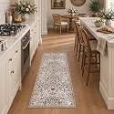2x5 Floral Runner Rug for Hallway Washable Kitchen Runner Rug