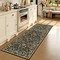 2x5 Floral Runner Rug for Kitchen Washable Hallway Runner Rug