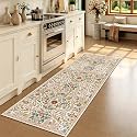 2x5 Floral Runner Rug for Kitchen Washable Hallway Runner Rug