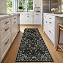 2x5 Floral Runner Rug for Kitchen Washable Hallway Runner Rug
