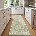 2x6 Floral Runner Rug for Kitchen Washable Hallway Runner Rug