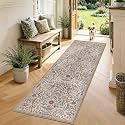 2x6 Floral Runner Rug for Kitchen Washable Hallway Runner Rug