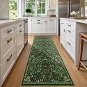 2x6 Floral Runner Rug for Kitchen Washable Hallway Runner Rug