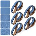 2x72 Inch Grinding Belts 10 Pcs 5 Grits Sizes (2 Each of 80/120/150/240/400 Grits) Heavy Duty Belt Sander Zirconia Sanding Belt Sander Paper for Wood, Metal, Stainless Steel, and Furniture