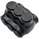 3/0-6AWG Insulated 3 Port Inline Splice Connector Black Wire Connectors,Allen Hex 7/32" Insulated Cable Connectors Pre-Loaded Oxide Inhibitors,UL Listed(1pcs)