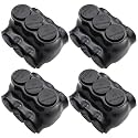 3/0-6AWG Insulated 3 Port Inline Splice Connector Black Wire Connectors,Allen Hex 7/32" Insulated Cable Connectors Pre-Loaded Oxide Inhibitors,UL Listed(4pcs)