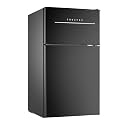 3.0 Cu.Ft Compact Refrigerator with 2 Doors, Mini Fridge with Freezer, 37dB Quiet, 7-Settings Mechanical Thermostat, Small Refrigerator for Bedroom Office, Dorm or Garage, Black (New Black)