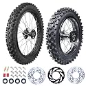 3.00-14 90/100-14 Rear And 2.75x17 70/100-17 Front Wheel Dirt Bike Rim With 15mm Bearing for 110cc 125cc 140cc 150cc 160cc TTR125 RM80 RM85 KLX140R DB17 DB27 Apollo RFZ SSR Baja Pit Bike