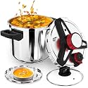 3-In-1 304 Stainless Steel Pressure Cooker 13 Quart: [Save 70% Time], New