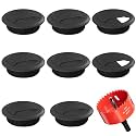 3-1/8 in. Hole Saw with 10PCS Black Desk Grommet - Cable Management Kit for TV, Office, and Home Table - Hide Wires Behind Wall, TV Wall Cable Pass Through, Desk Cable Hole Covers