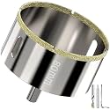 3-1/8 in. Hole Saw Diamond Drill Bit with Carbide Pilot Bit - Ideal Hole Cutter for Tile, Ceramic, Porcelain, Brick, Stone, Glass, Marble and Granite